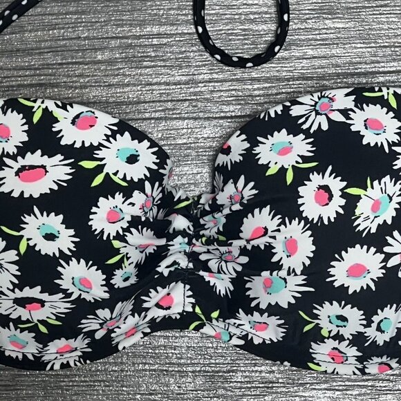 NWT California Waves Bikini Top Juniors' Small Padded Daisy Duke + Polka Dots S - Picture 4 of 12